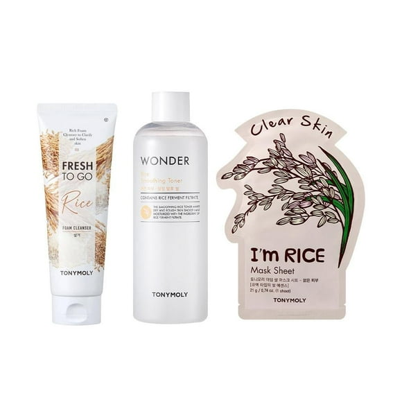 Kit cuidado facial Tonymoly Aclarante de Arroz