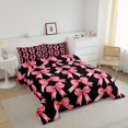 thumbnail image 3 of Erosebridal Ensembles de Literie Nœud Mignon Double avec Couette, Insert de Couette Nœud Nœud Papillon, Déco Dessin Animé, Réversible, 3 Pcs, 3 of 8