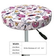 thumbnail image 4 of Bingfone 12 Inch Padded Round Bar Stool Cover Cushion With Elastic Fabric Round Chair Seat - Wine, 4 of 7