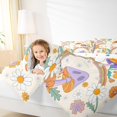 thumbnail image 6 of Manfei Cartoon Orange Mushroom Bedding Comforter Set for Kids, Groovy Daisy Flower Twin Comforter Sets, Rainbow Reversible Bedding Set, Lightweight Room Decor, 2 Pieces, 6 of 9