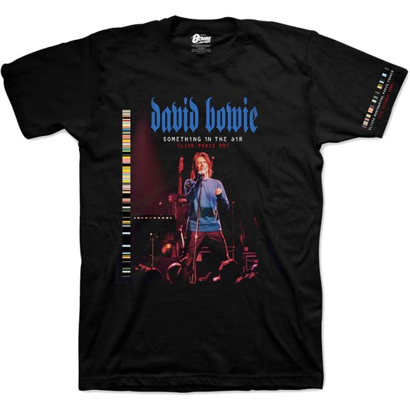 David Bowie Unisex T-Shirt Live In Paris (Sleeve Print) (Small)
