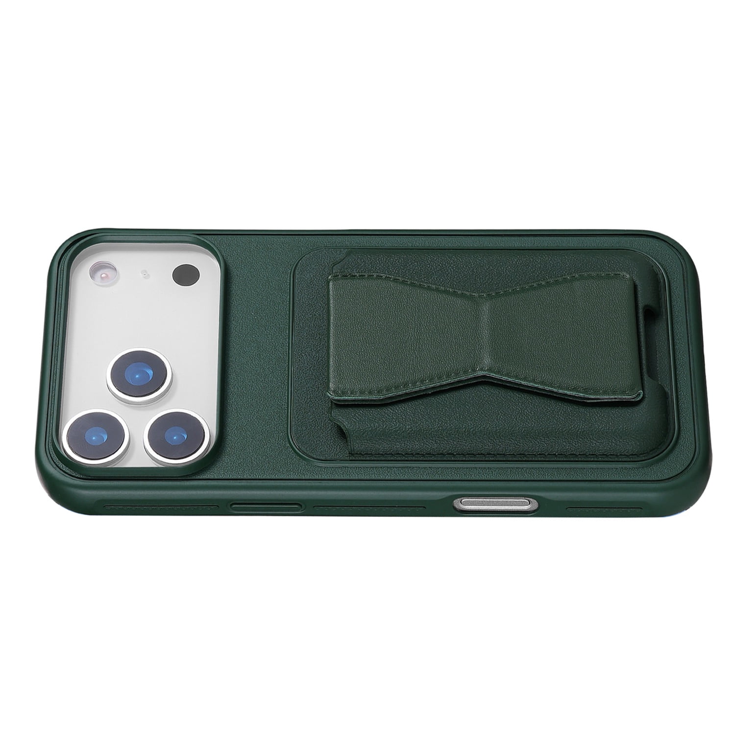 Magnetic Leather Wallet Case For iPhone 17 Pro with Integrated Stand - Dark Green