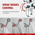 thumbnail image 5 of sumerain Rain Shower Head 2-in-1 Combo, 8 Settings High Pressure Modern Shower Heads with Adjustable Handheld Spray, Chrome, 5 of 11