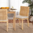thumbnail image 2 of Bowery Hill Walnut Finished Wood and Rattan Dining Chair, 2 of 10