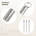 thumbnail image 3 of Titanium Toothpick Holder with 3 Toothpicks, Portable Waterproof Metal Toothpick Holder, Mini Lightweight Travel Toothpick Container with Key Ring, Small Metal Storage Holder for Pills Earpicks, 3 of 5