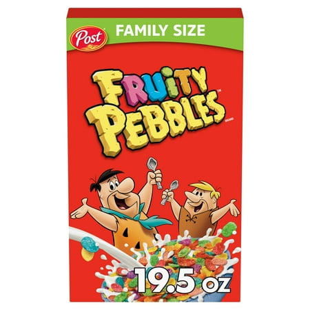 Post Fruity PEBBLES Cereal  Fruity Kids Cereal  Gluten Free  10 pack of 19.5 oz Family Size Box