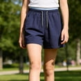 thumbnail image 6 of Tigivemen Workout Running Shorts Girls Athletic Shorts Summer Basketball Soccer Sweatshorts with Pockets for Kids Navy 11-12 Years, 6 of 6
