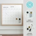 thumbnail image 4 of Martha Stewart Everette 18" x 18" Magnetic Monthly Calendar Dry Erase Board with Light Natural Woodgrain Frame, Included Dry Erase Marker and 2 Magnets, 4 of 12