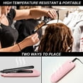 thumbnail image 2 of Heat Resistant Silicone Mat Pouch for Hair Straightener, Non-slip Travel Pad Cover for Curling & Flat Iron, Portable Styling Heat Mat Holder for Curler Wand and Hot Waver (Pink), 2 of 7