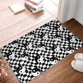 thumbnail image 2 of Salouo Ying Yang Checkered Pattern Outdoor Indoor Sturdy Doormats 16’’×24’’, Anti Fatigue Soft Flannel Thick Door Mat,Non-Slip Rectangle Rug Cushion, 2 of 7