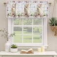 thumbnail image 2 of Easter Bunny Curtain Valances for Windows, Kitchen Valance Window Treatments Panel 2 Pack, Spring Daisy Flower Colorful Eggs White Wooden Rod Pocket Short Curtains for Bathroom Bedroom 42 x 18 Inch, 2 of 8