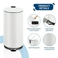 thumbnail image 3 of Takywep Trash Can, White, 30L, Round Step Trash Can with Soft-Close Lid, Leak-Proof Removable Bucket, Fingerprint-Resistant Stainless Steel, Slim Quiet Garbage Bin, 3 of 8