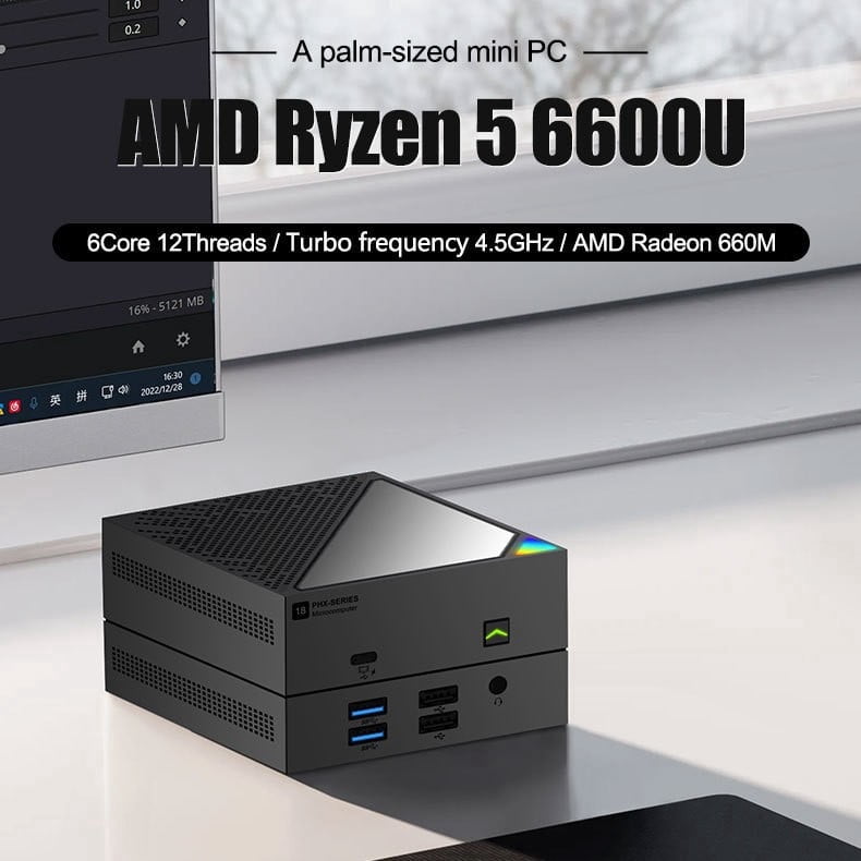 GMKtec Mini PC, AMD Ryzen 7 7730U(Up to 4.5GHz), 32GB DDR4 1TB SSD