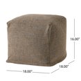 thumbnail image 3 of GDF Studio Larrick Contemporary Fabric Pouf, Brown and Yellow, 3 of 7