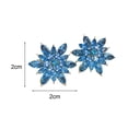 thumbnail image 6 of SmartBy 1 Pair Women Stud Earrings Snowflake Shape Square Rhinestone Solid Color OL Commute Earrings Dating Prom Party Ear Stud Ear Jewelry, 6 of 8