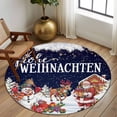 thumbnail image 2 of Round Rug 7Ft Washable Non-Slip, Navy Blue Christmas Circle Area Rugs for Living Room Bedroom, Santa Snowman Snowflake Gifts Elk Indoor Floor Mats Carpet Runner for Home Decor Aesthetic, 2 of 8