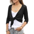 thumbnail image 2 of SySea Spring Autumn Women Half Sleeve Light Weight Cardigan Crop Tops, 2 of 5