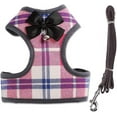 thumbnail image 1 of 1pc Pet Harness + Pet Leash - Classic Plaid Puppy Harness Kitty Lead Rope Set For Small Dogs Large Cats (s, Pink Plaid), 1 of 3
