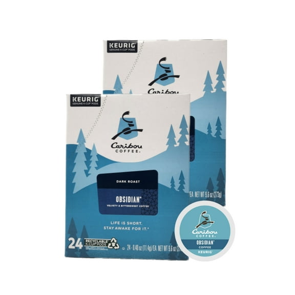 Caribou Obsidian Blend Dark Roast Coffee K-Cups, 48 Count