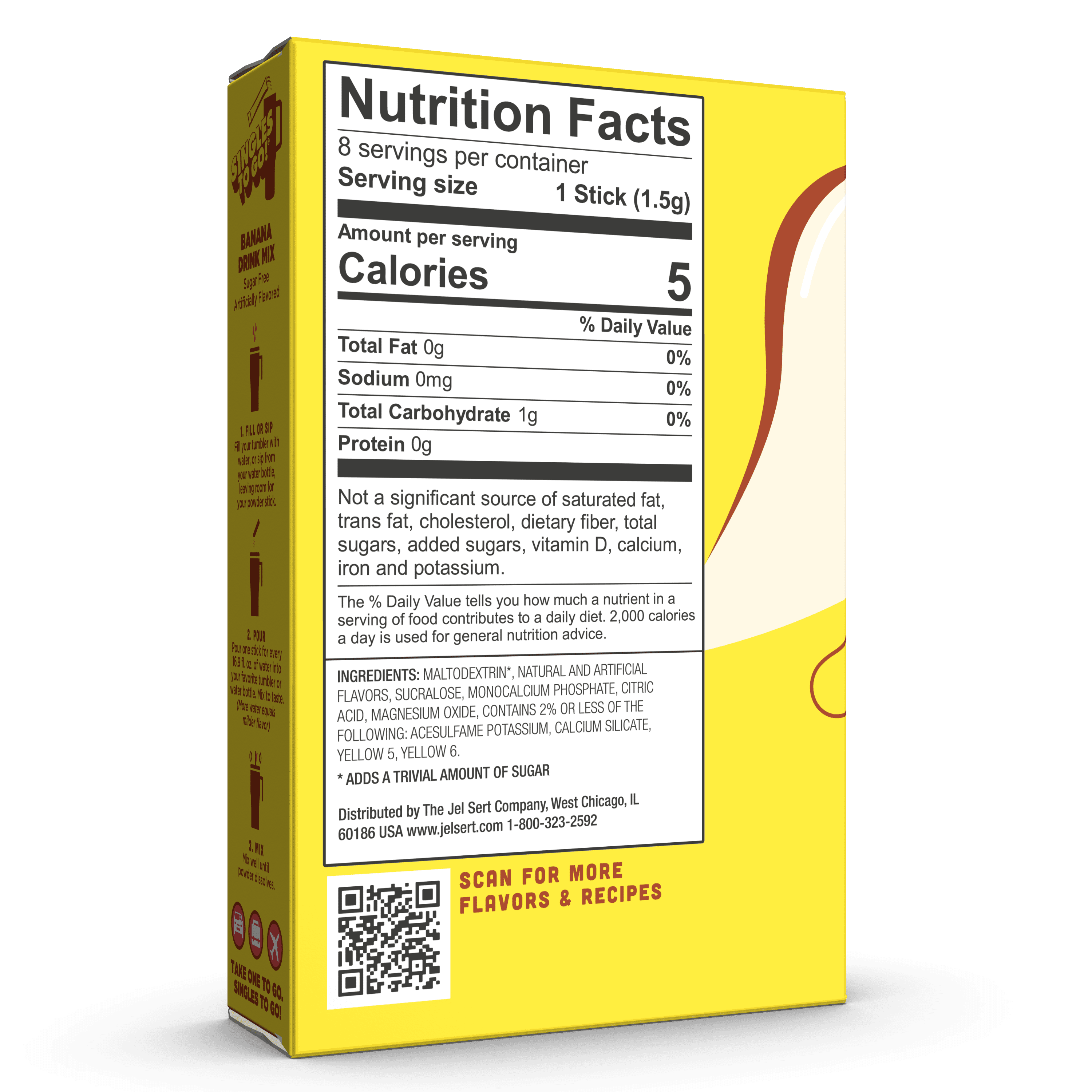 (5 pack) Wyler's Light Watertok Banana, Singles to Go Powdered Drink Mix, 8 Count Packets