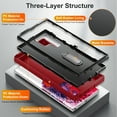 thumbnail image 3 of For Samsung Galaxy S22 Plus Ultra TPU PC Bracket Case Luxury Shockproof Cover Kickstand Case, 3 of 8