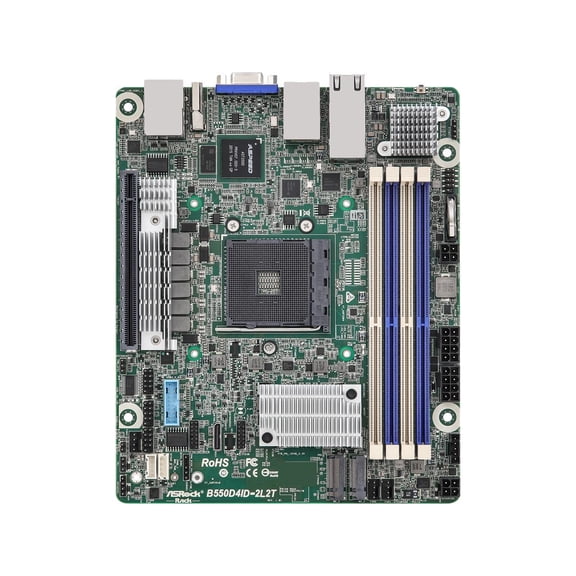 AsRock Rack B550D4ID-2L2T Deep mini-ITX Server Motherboard AMD Ryzen 5000 Series AM4 (PGA 1331) B550 Dual 1GbE 10GbE