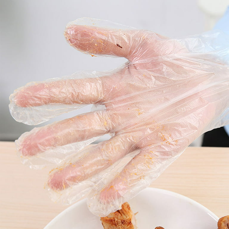 Powder-Free Clear Vinyl Gloves, Latex Free Glove, TPE Gloves - 100pcs/box  Disposable Gloves for Household Food Handling Lab Work