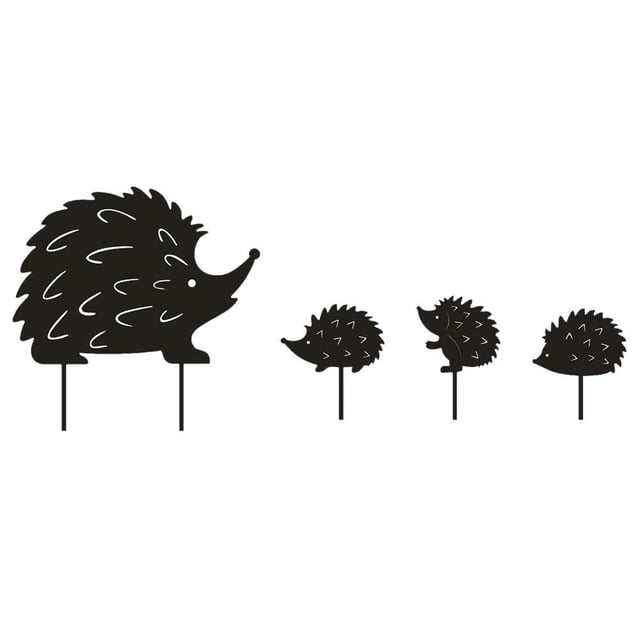 Silueta Familiar De Erizo, Juego De Animales De Jardín, Arte De Jardín De Metal Para Decoración De Césped Y Patio 4 Uds. Serendint HA036550-00