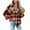 Wine, variant on NSLGXD Plaid Flannel Shirts for Women Oversized Long Sleeve Button Down Shackets Jackets with Chest Pocket Coats Fall Winter Blouses Tops