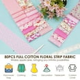 thumbnail image 4 of LINFANG 80Pack Cotton Quilting Fabric Breathable Sewing Fabric Fine Patchwork Pre Cut Strip Floral Print Cloth Quilt Strip for DIY Craft, 4 of 9
