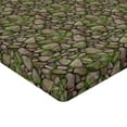 thumbnail image 4 of Ambesonne Stones Fitted Sheet, Vintage Look Cobblestone Art, Full Size, Reseda Green Pale Grey, 4 of 5