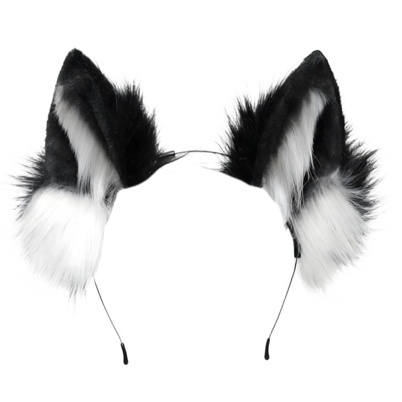 TELOLY Furry Head,Portable Wolf Ears,High Elasticity and Anti-Slip Hair Headband,Furry Headband for Costume Party and Cosplay,Black