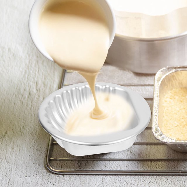 YSNOOWE 5Ud Para Pasteles En Aluminio Plata Para Hornear Muffins Pudding Y Galletas