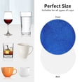 thumbnail image 6 of Honeii Blue Glitter print Leather Coaster Set of 4, ideal for safeguarding your furniture from drinks spills and effortless cleanup-Round Shape, 6 of 6