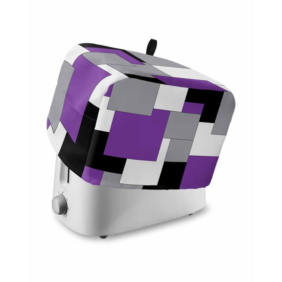 Toaster Cover 4 Slice Abstract Geometric Toaster Oven Cover with Pockets Mid Century Purple Nordic Dustproof Bakeware Protector Small Kitchen Appliance Dust Covers and Fingerprint Protection
