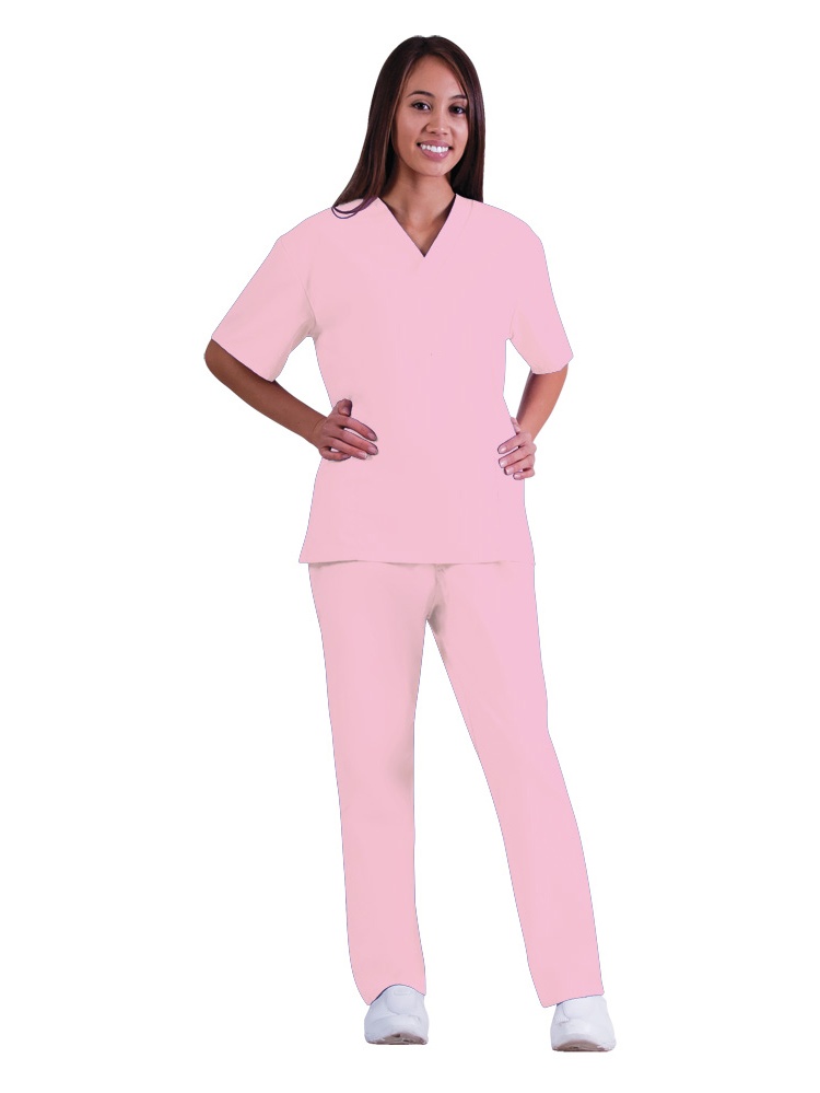 Two Piece Scrub Set (Pink, XXX-Large 