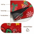 thumbnail image 6 of Round Area Rugs Collection 8 Ft, Red Christmas Non-Slip Residential Carpet, Xmas Trees Snowmans Snowflakes Gifts Cartoon Indoor Crawling Mats Runner Rugs for Living Room/Dining Room/Bedroom, 6 of 8