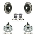 thumbnail image 1 of Transit Auto Rear Disc Brake Coated Caliper Drilled Slotted Rotors and Ceramic Pads Kit for Car Audi A3 Quattro Volkswagen Eos with 282mm Diameter Rotor KCD-100440T, 1 of 2