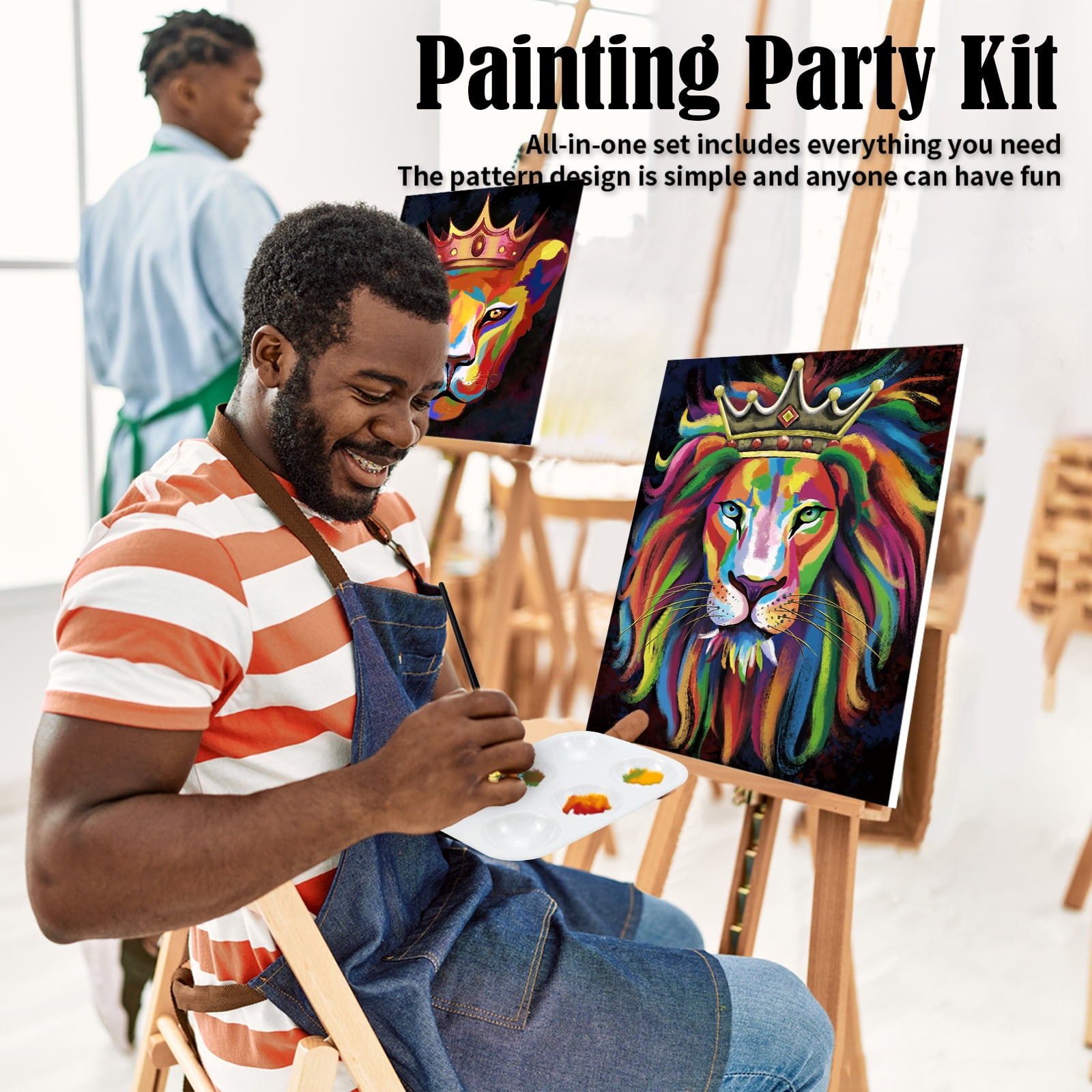 VOCHIC Couples Paint Party Kits Pre Drawn Canvas for Adults for Paint and  Sip Date Night Games for Couples Painting kit 8x10 Date Nighet Valentine's  Day（2 Pack） 