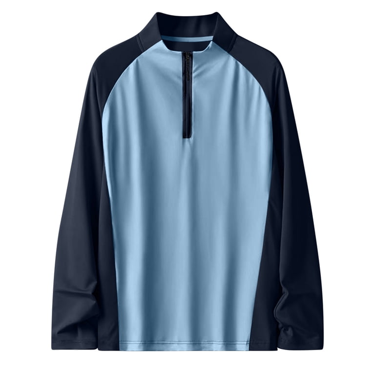 Lmnyox Long Sleeve Sport Shirt for Men Quarter Zip Mock Neck