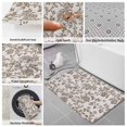 thumbnail image 6 of Farmhouse Brown Bath Mat 3 Piece Bathroom Rug Set, Vintage Flower Leaf Botanical Plant Non Slip Bath Rug Contour Mat and Toilet Lid Cover, Absorbent Shower Mats Soft Bath Rugs and Mats Sets, 6 of 8