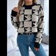 thumbnail image 4 of Suéter de Larga con Cuello Redondo para Mujer, Suéter Holgado de Punto, Tendencia de Otoño e Invierno, Tops Casuales de Moda. Albaricoque M, 4 of 10