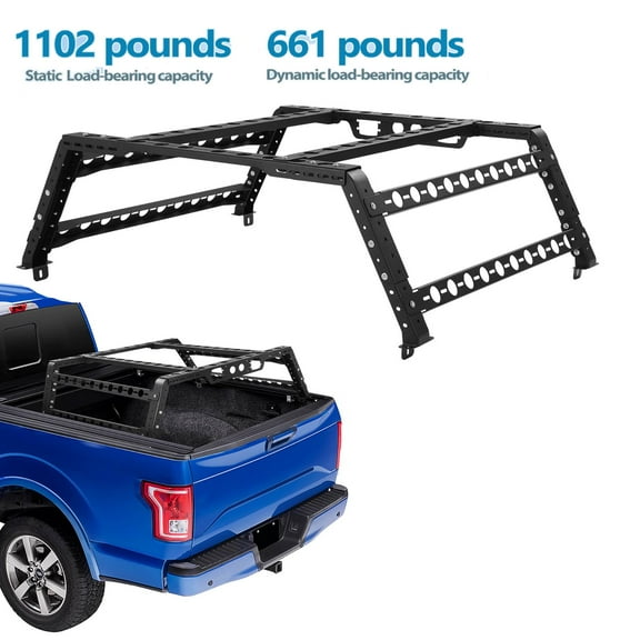 Hemoton 1Set Heavy Duty Iron Truck Bed Rack with Adjustable Design for Trucks