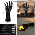 thumbnail image 3 of Dakimoe Halloween Decorations Indoor Outdoor Pack of 3 Wall Mounted Creepy Reaching Hands with Lighted Candles Life-Sized Horror Hands for Wall Decorations Gothic Hanging Wall Art Sculpture, 3 of 8