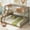 2: Walnut, variant on Harper & Bright Designs Twin XL Over Queen Wood Bunk Bed, Bunk Bed Frame with Ladder and Guardrails, Walnut