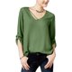 thumbnail image 1 of Hippie Rose Womens Crisscross Shell Blouse, dustyolive, Juniors, S, 1 of 1