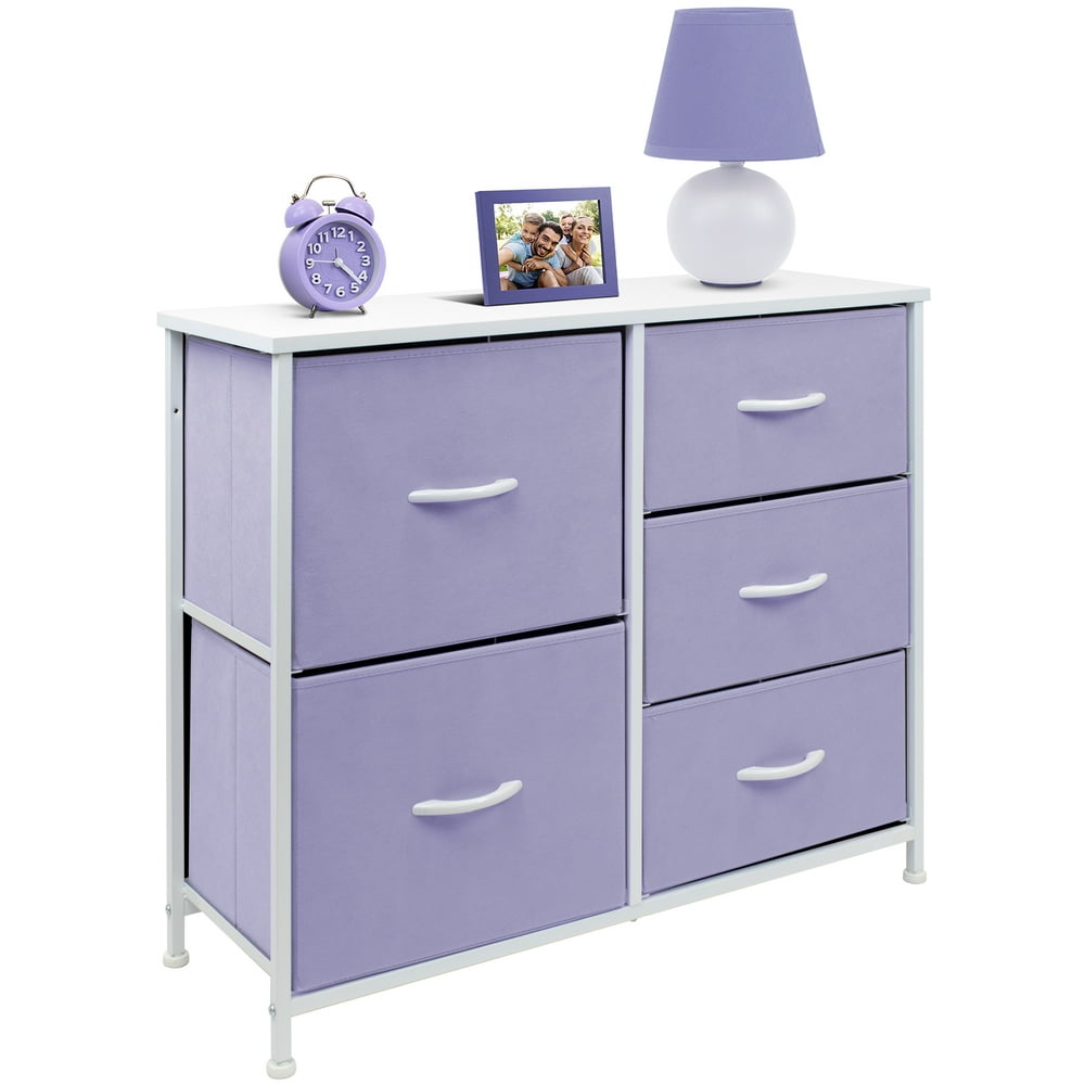 5 Drawers Chest Dresser Purple