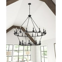 Aiwen 26 Bulbs 2 Tiers Modern Oversize Wagon Wheel Chandelier , Industrial Ceiling Light