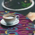 thumbnail image 2 of Ambesonne Animal Fitted Round Tablecloth, Hand Drawn Art Snakes, 36"- 40" Diameter, Plum Blue Yellow, 2 of 5