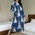 thumbnail image 5 of Christmas Zip Robe for Women Fleece Nightgown Long Sleeve Reindeer Print Flannel Sleepwear Warm Winter Loungewear, 5 of 8